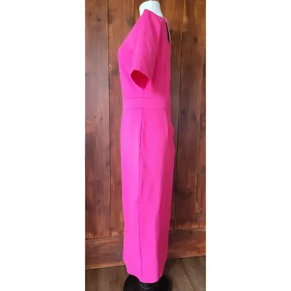 🗽 Brigitte Brianna New York Dress Women L Fuchsia Modest Midi– Made in USA Chic - Picture 8 of 16